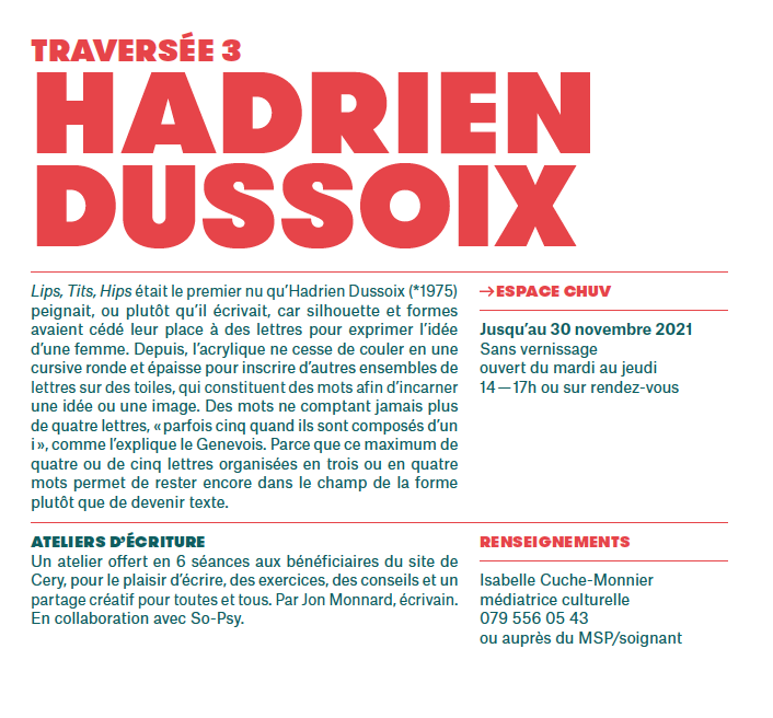 TRAVERSÉES – EXPOSITION AU CHUV |  30 SEPTEMBRE – 30 NOVEMBRE 2021